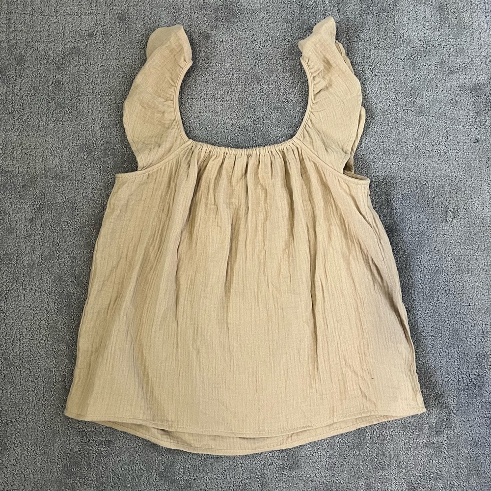 Ann Taylor Beige Ruffle Sleeve Top - Picture 4 of 4